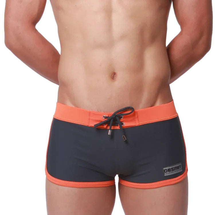 Desmiit Retro Waistband  Swim Trunks