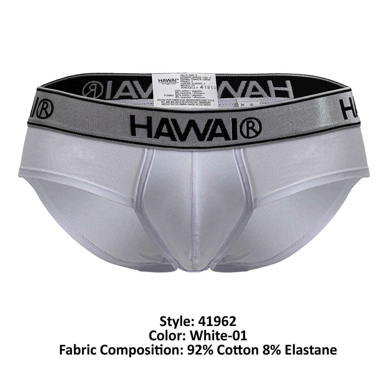 HAWAIR Men's Underwear 41962 Cotton blend Briefs Color White-01