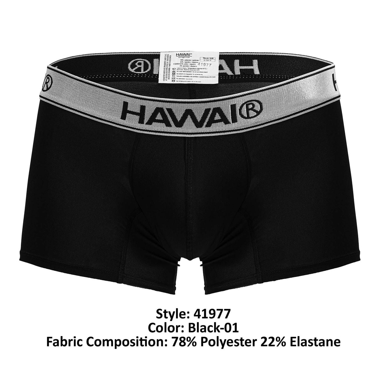 HAWAIR Men's Underwear 41977 Microfiber Trunks Color Black-01