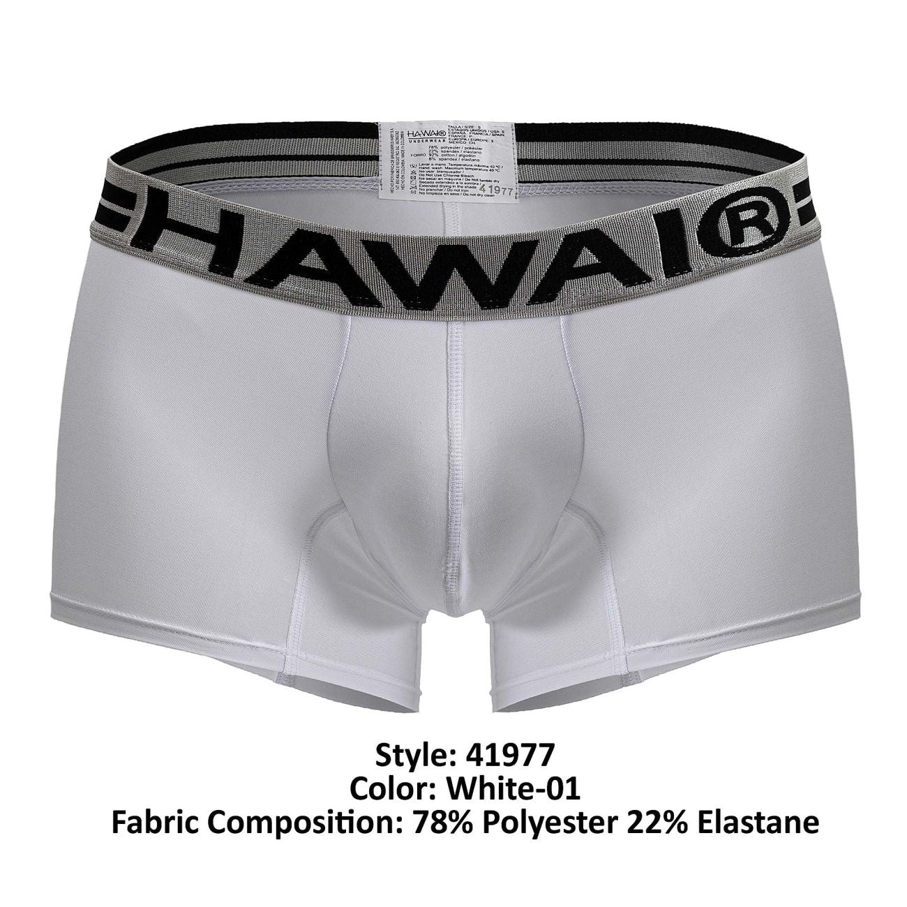 HAWAIR Men's Underwear 41977 Microfiber Trunks Color White-01