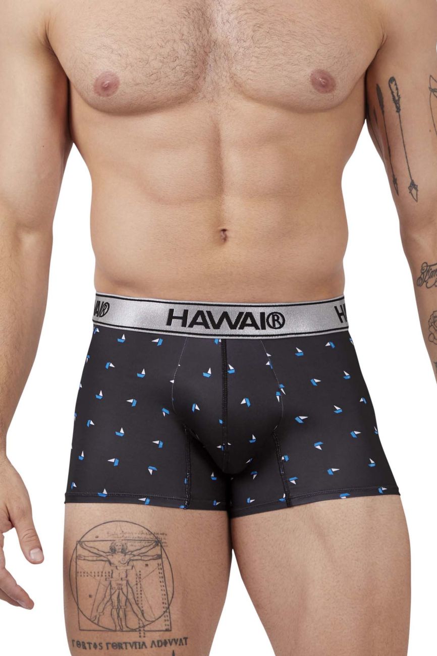 HAWAIR Printed Microfiber Trunks - Black