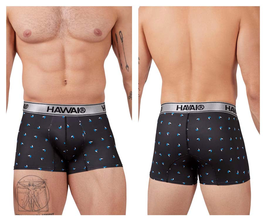 HAWAIR Printed Microfiber Trunks - Black