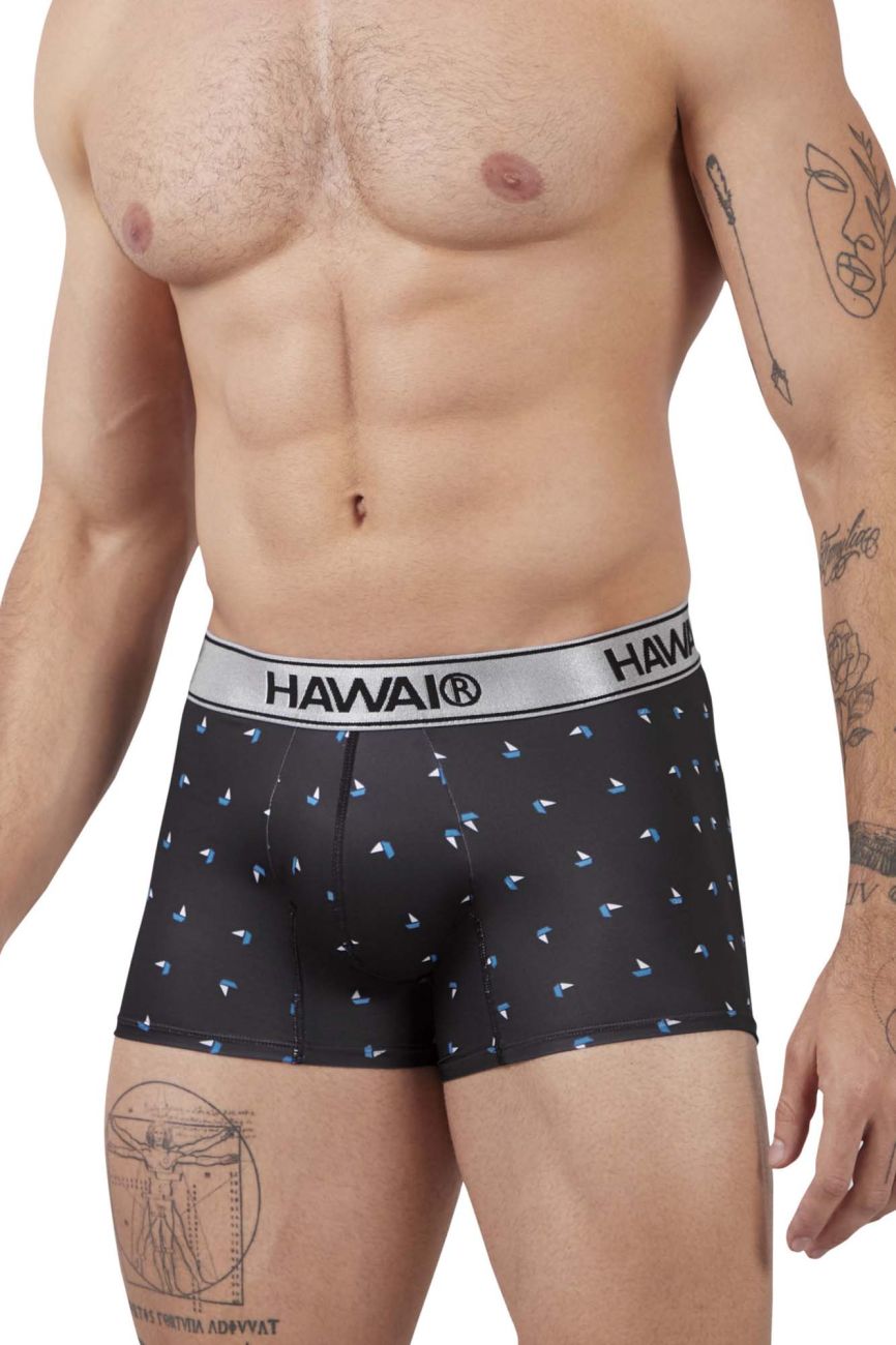 HAWAIR Printed Microfiber Trunks - Black