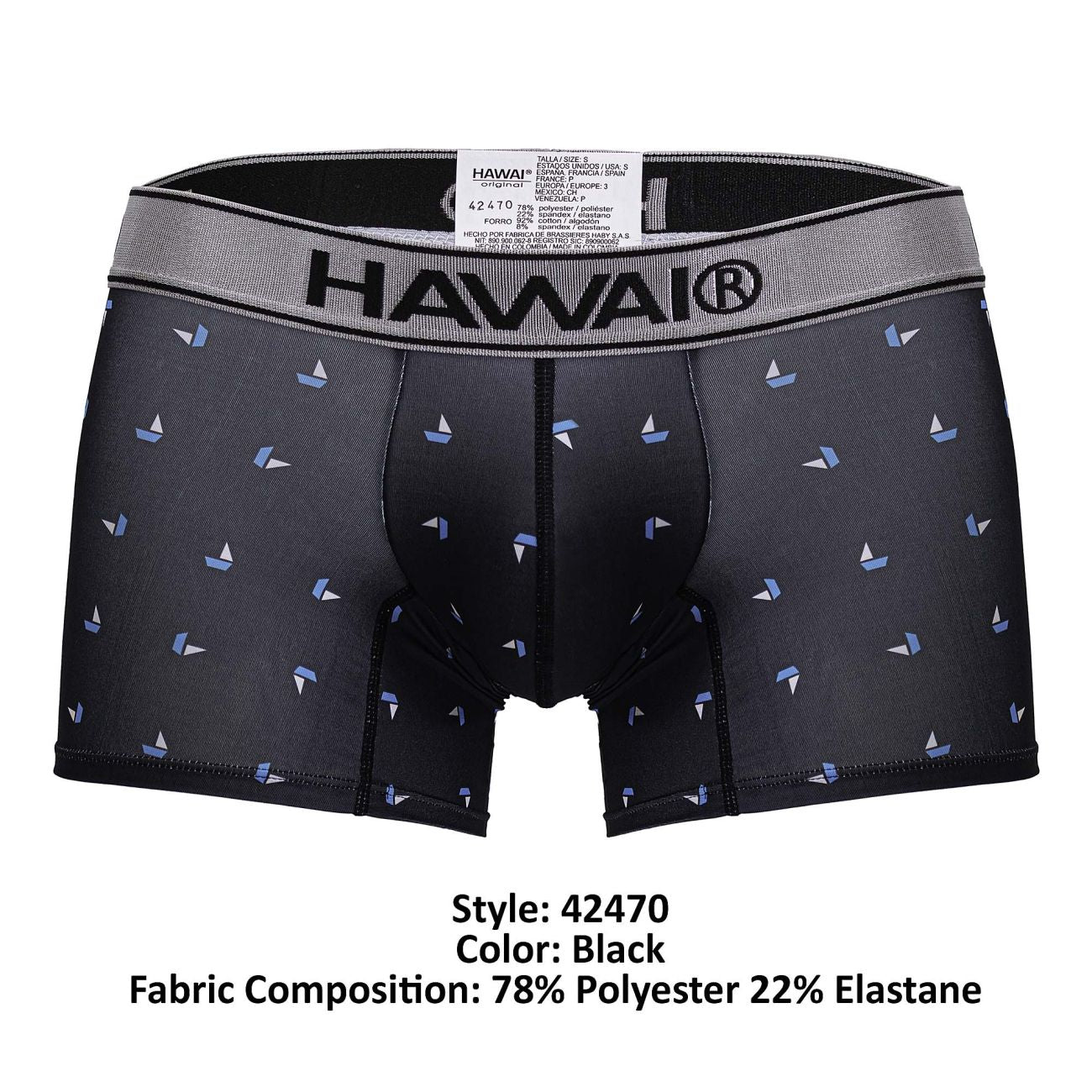 HAWAIR Printed Microfiber Trunks - Black