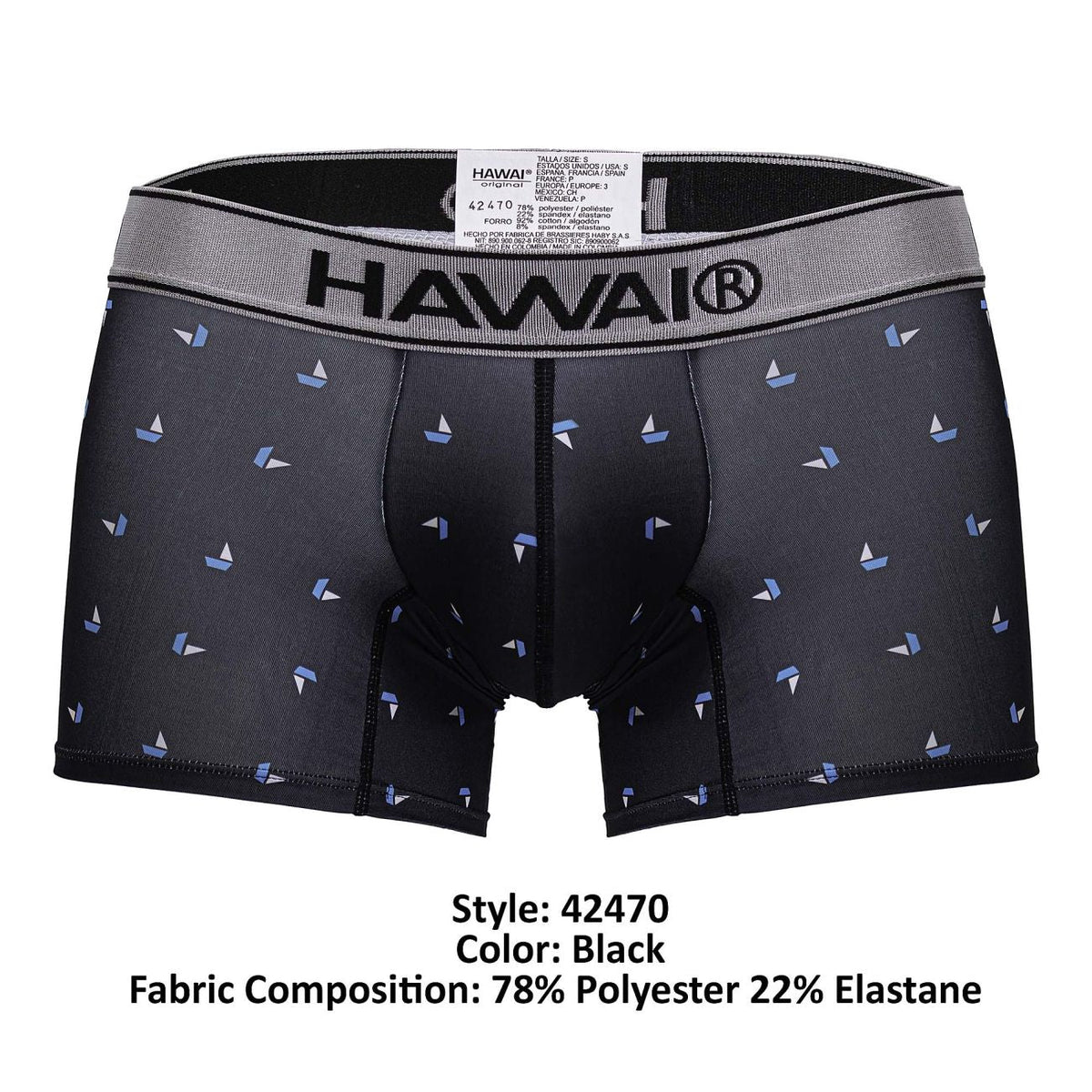 HAWAIR Printed Microfiber Trunks - Black