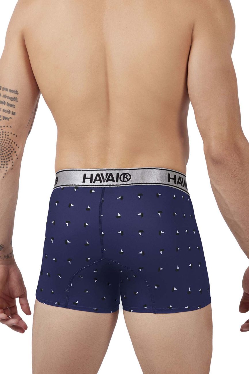 HAWAIR Men's Underwear 42470 Printed Microfiber Trunks Color Blue