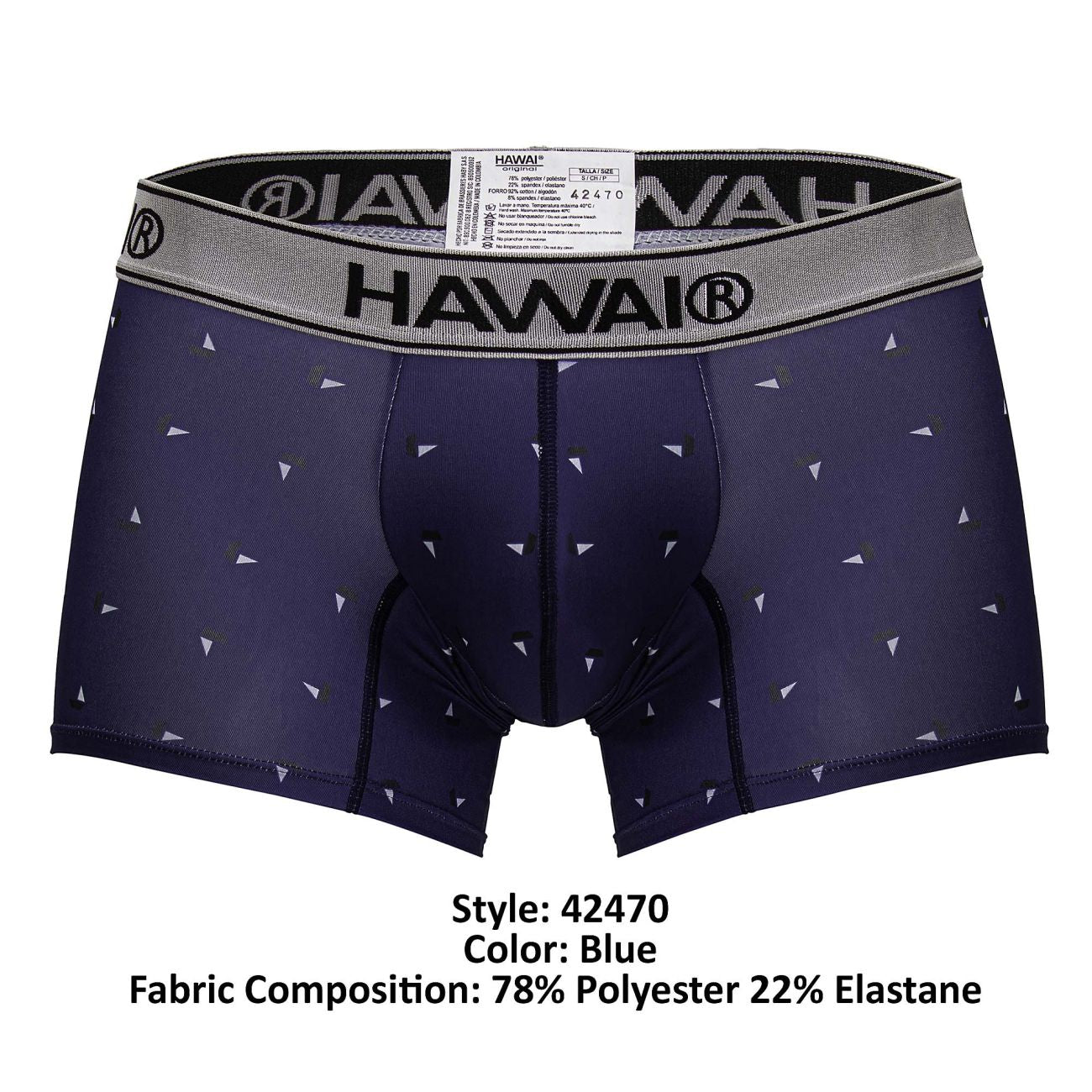 HAWAIR Men's Underwear 42470 Printed Microfiber Trunks Color Blue