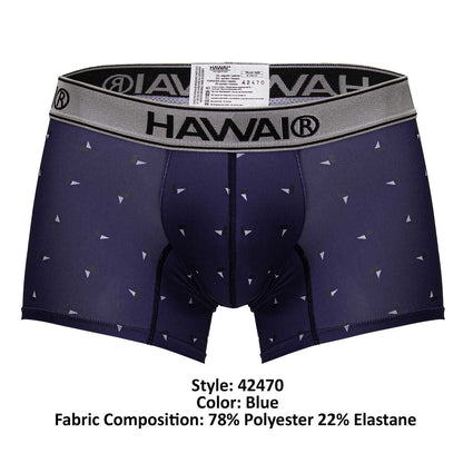 HAWAIR Men's Underwear 42470 Printed Microfiber Trunks Color Blue