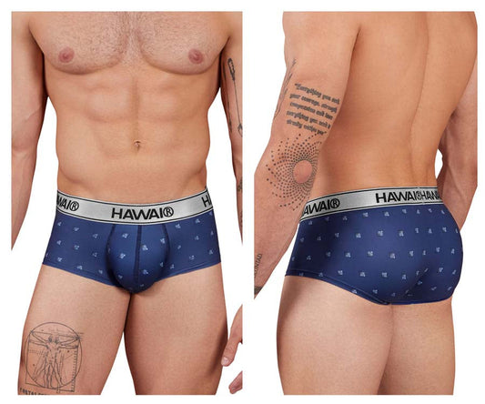 HAWAIR Men's Underwear 42480 Printed Microfiber Briefs Color Blue