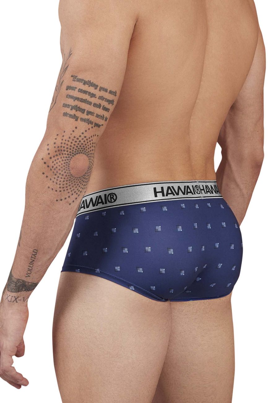 HAWAIR Men's Underwear 42480 Printed Microfiber Briefs Color Blue