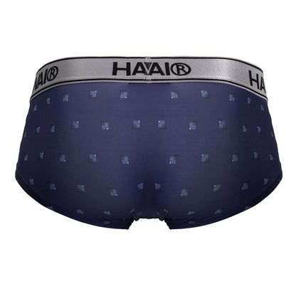 HAWAIR Men's Underwear 42480 Printed Microfiber Briefs Color Blue