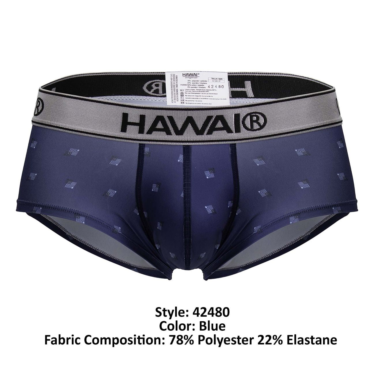 HAWAIR Men's Underwear 42480 Printed Microfiber Briefs Color Blue