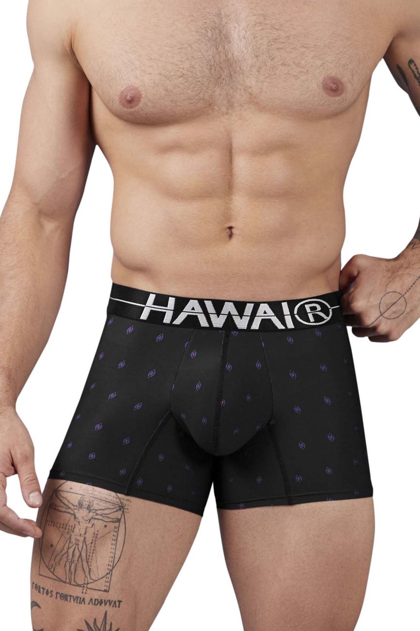 HAWAIR Men's Underwear 42520 Printed Microfiber Trunks Color Black