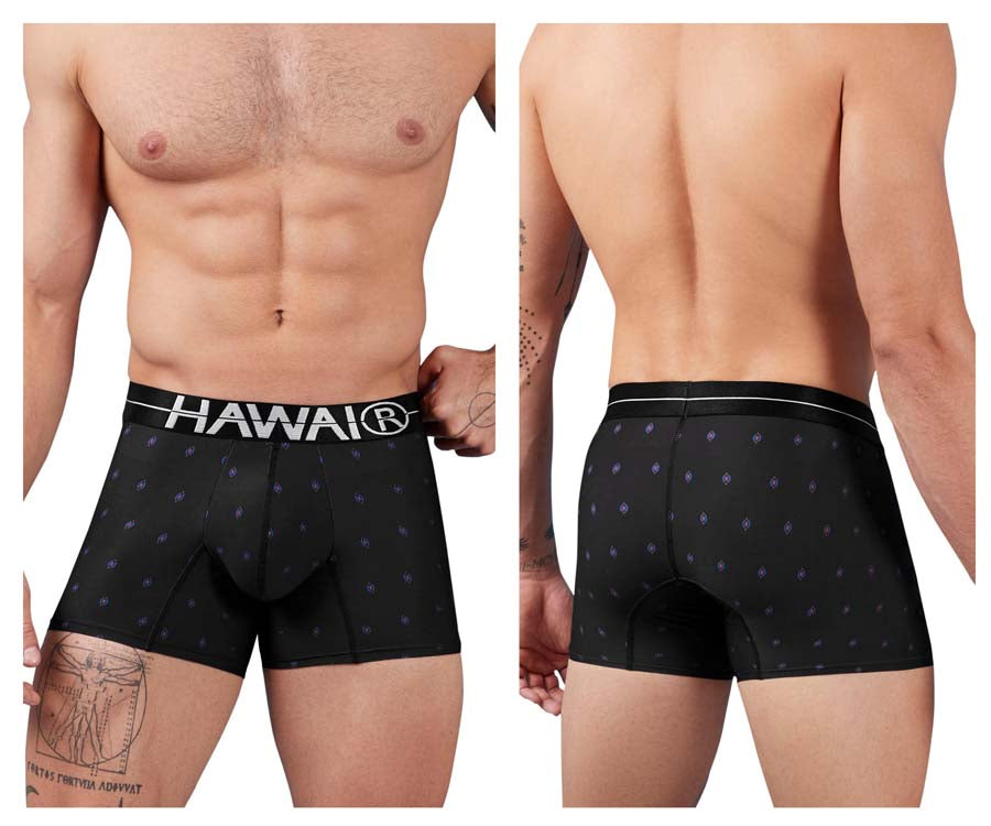 HAWAIR Men's Underwear 42520 Printed Microfiber Trunks Color Black