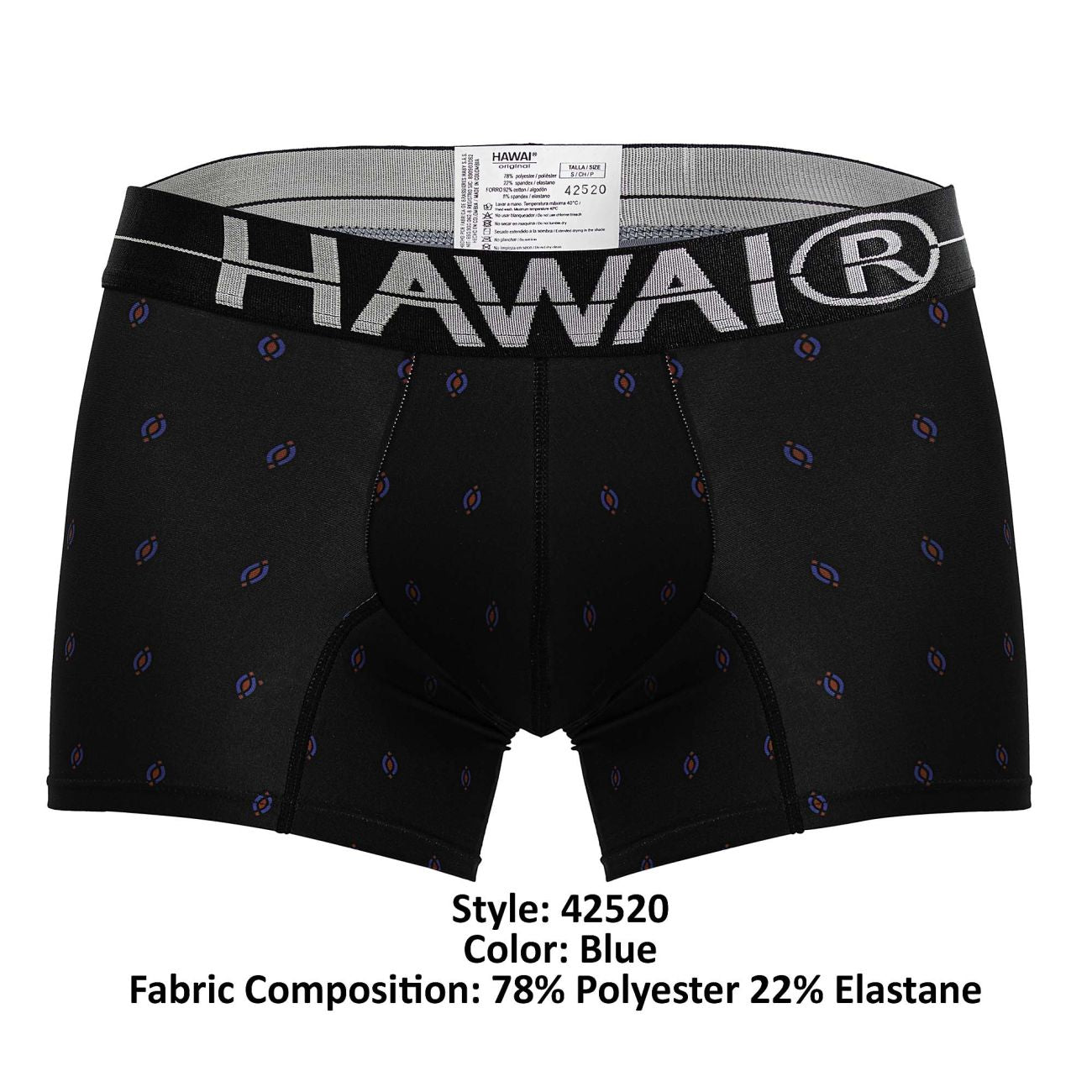 HAWAIR Men's Underwear 42520 Printed Microfiber Trunks Color Black