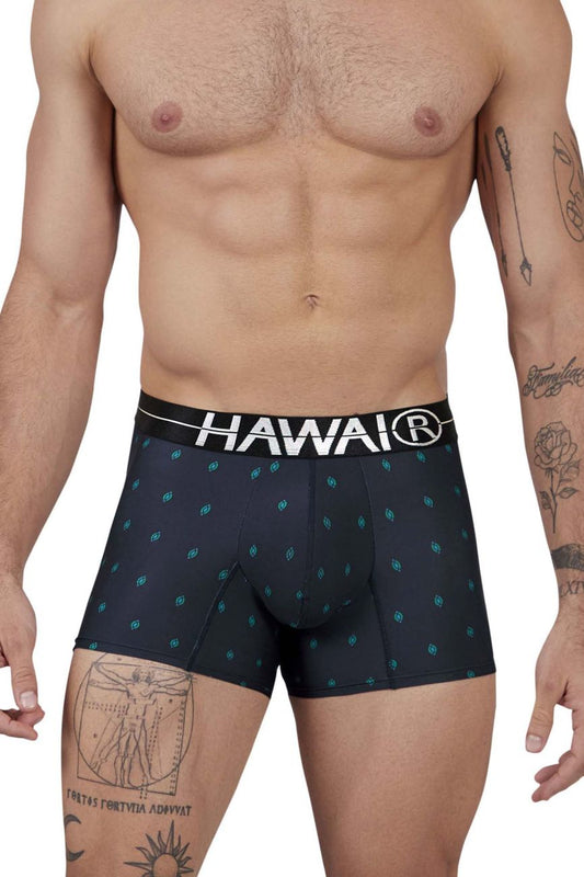 HAWAIR Men's Underwear 42520 Printed Microfiber Trunks Color Dark Blue