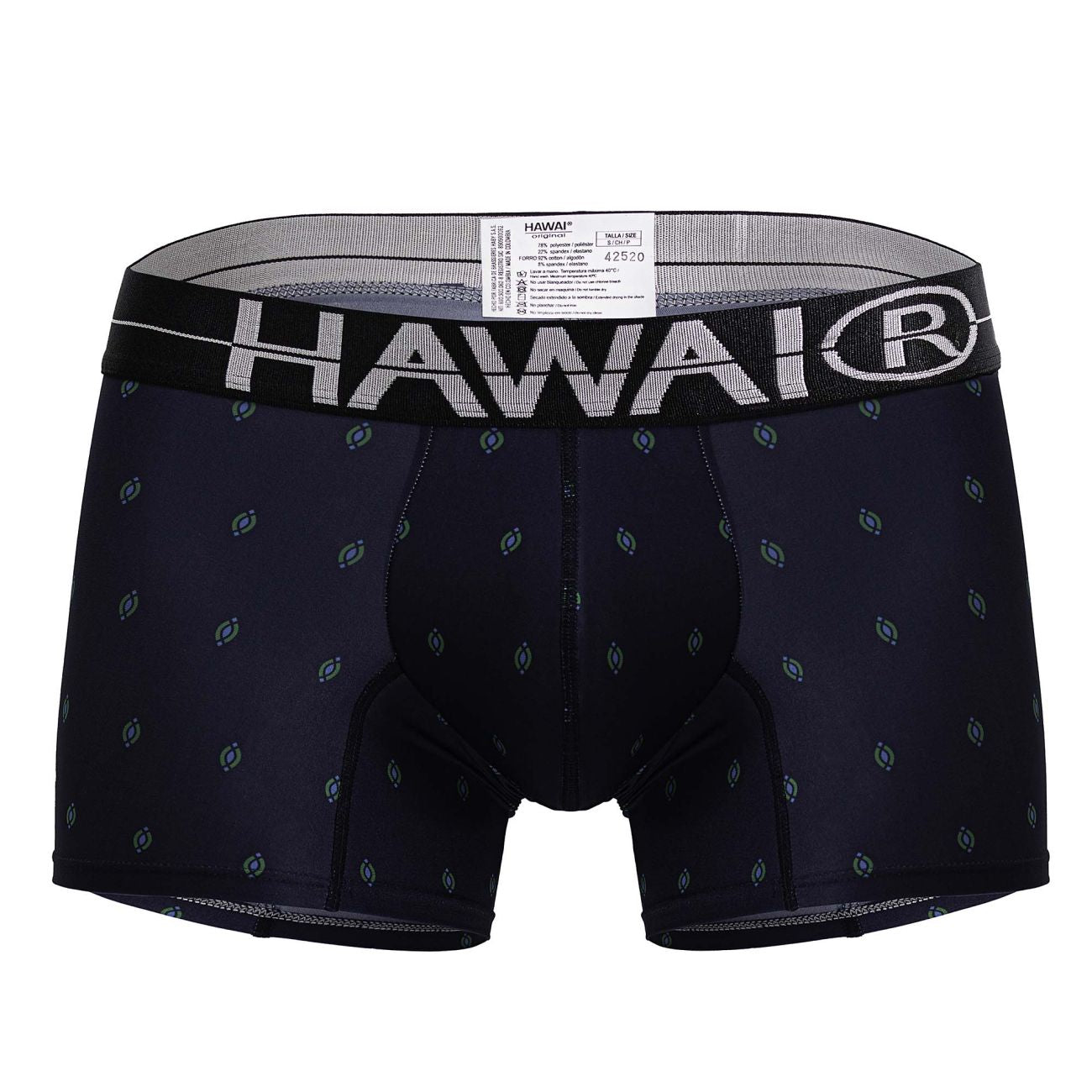 HAWAIR Men's Underwear 42520 Printed Microfiber Trunks Color Dark Blue