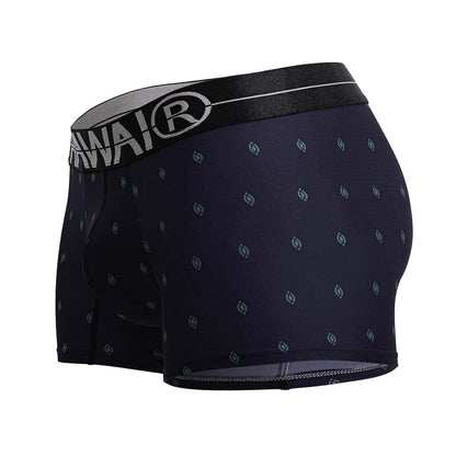HAWAIR Men's Underwear 42520 Printed Microfiber Trunks Color Dark Blue