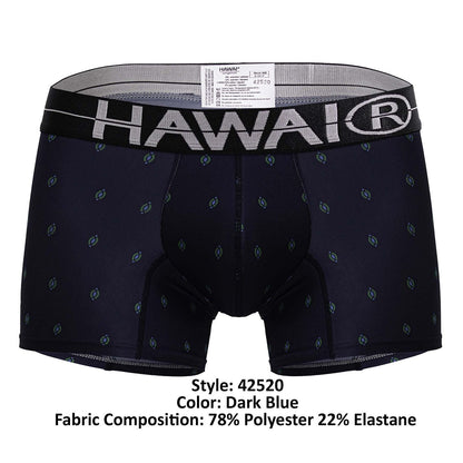 HAWAIR Men's Underwear 42520 Printed Microfiber Trunks Color Dark Blue