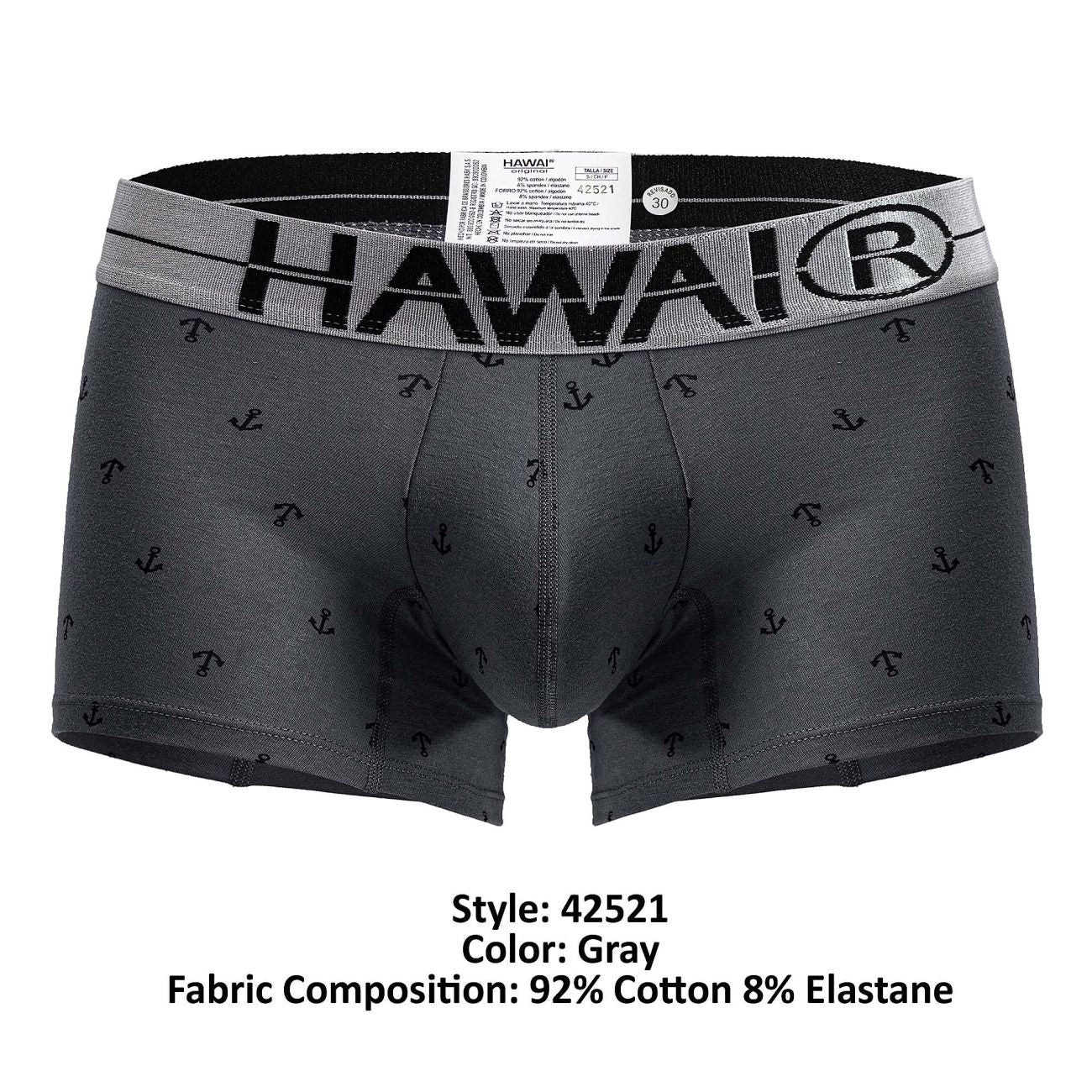 HAWAIR Men's Underwear 42521 Cotton blend Trunks Color Gray