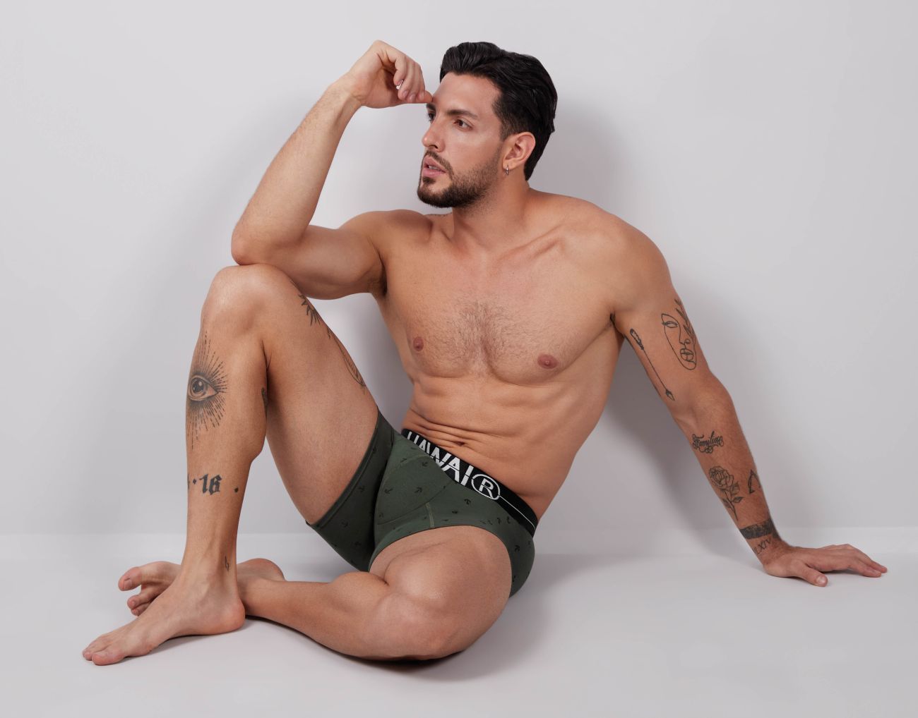 HAWAIR Men's Underwear 42521 Cotton blend Trunks Color Military Green