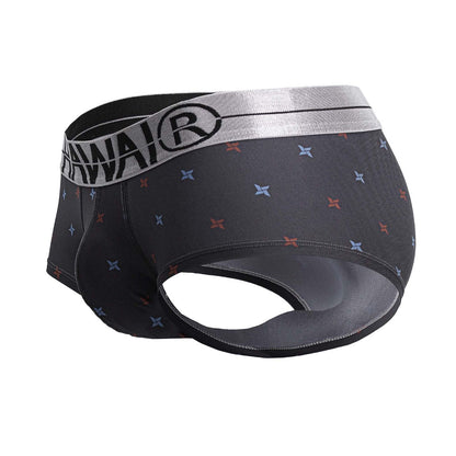 HAWAIR Men's Underwear 42530 Printed Microfiber Briefs Color Gray