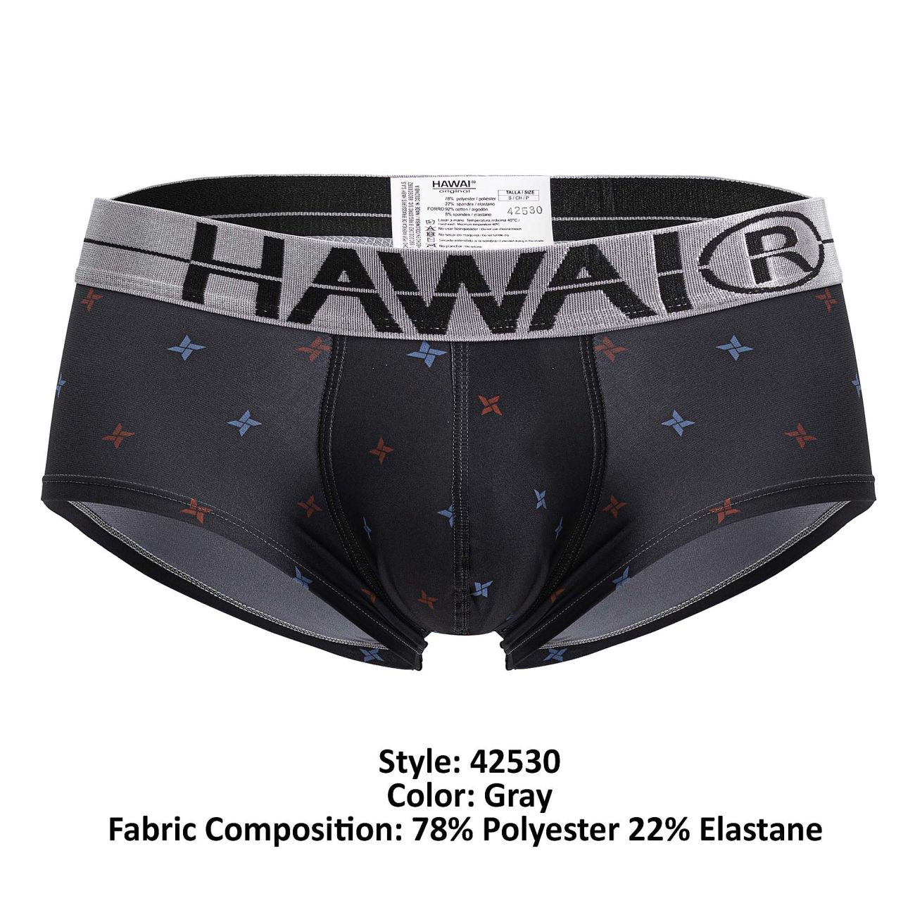 HAWAIR Men's Underwear 42530 Printed Microfiber Briefs Color Gray
