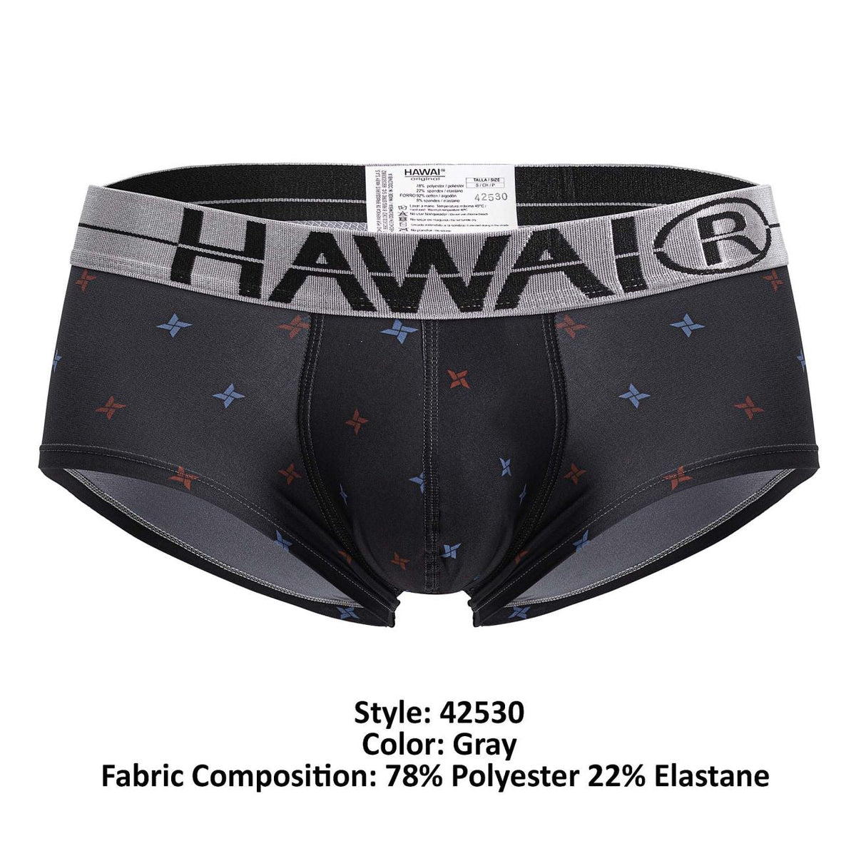 HAWAIR Men's Underwear 42530 Printed Microfiber Briefs Color Gray