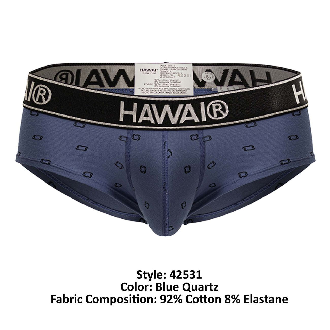 HAWAIR Men's Underwear 42531 Cotton blend Briefs Color Blue Quartz