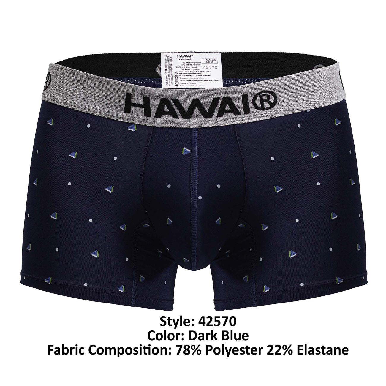 HAWAIR Men's Underwear 42570 Microfiber Trunks Color Dark Blue