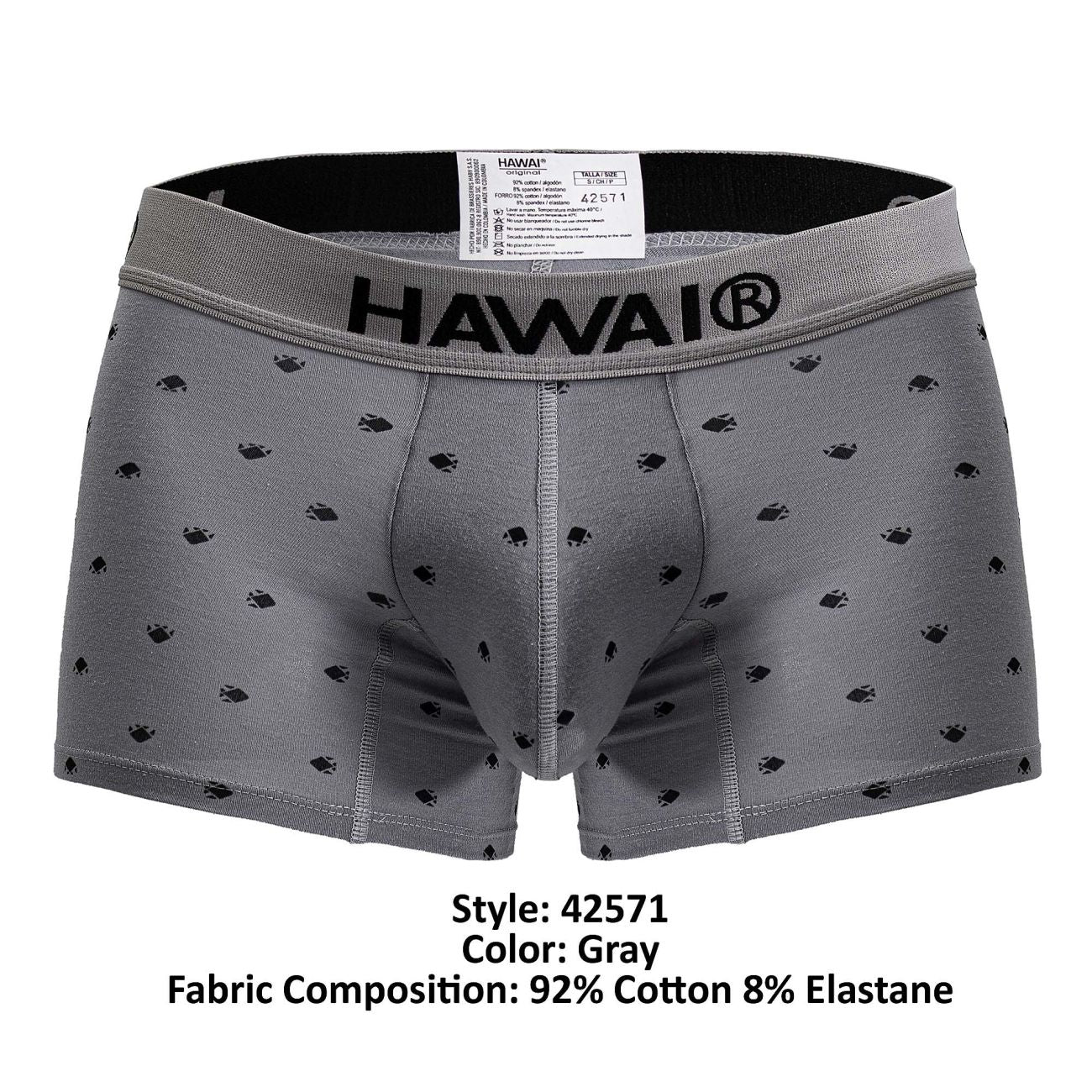 HAWAIR Men's Underwear 42571 Cotton blend Trunks Color Gray