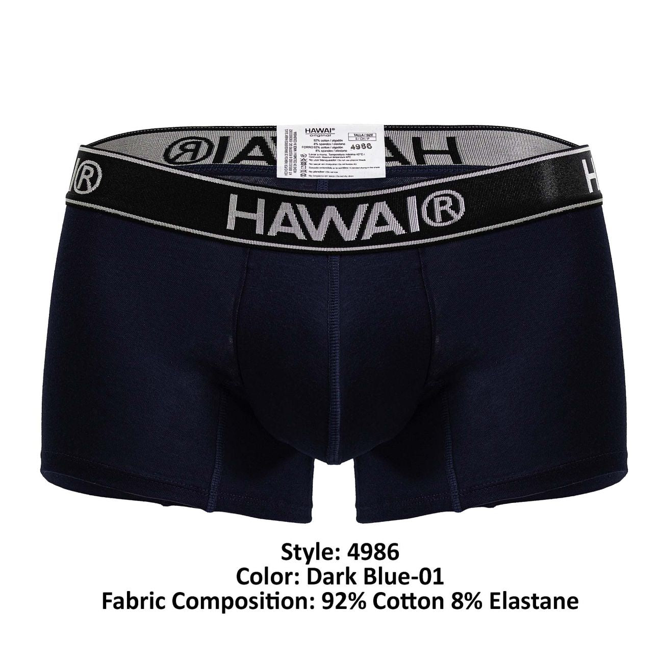 HAWAIR Men's Underwear 4986 Cotton blend Trunks Color Dark Blue-01