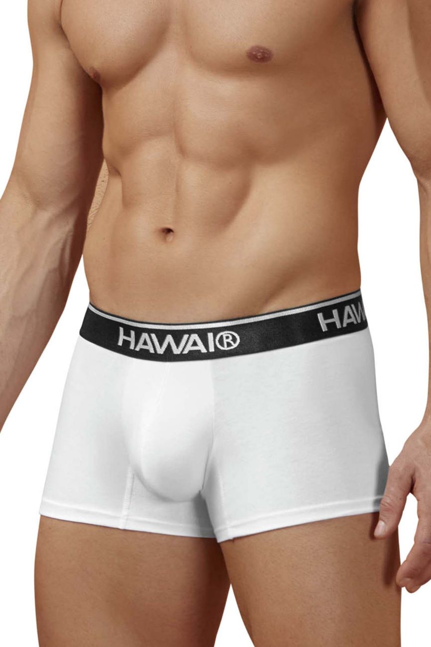 HAWAIR Men's Underwear 4986 Cotton blend Trunks Color White-01