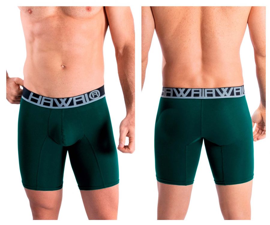 HAWAIR Solid Athletic Boxer Briefs - Green