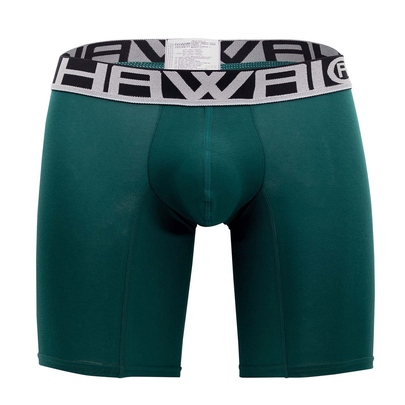 HAWAIR Men's Underwear 41903 Solid Athletic Boxer Briefs Color Green