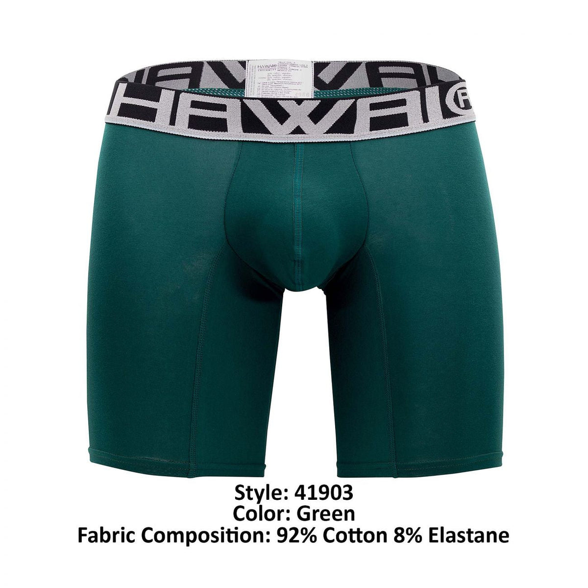 HAWAIR Solid Athletic Boxer Briefs - Green