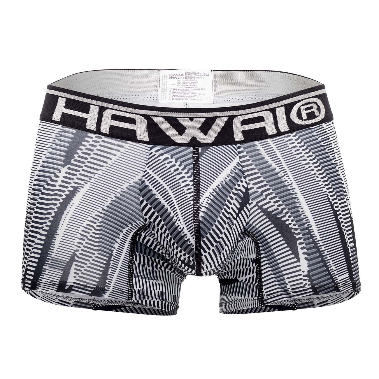 HAWAIR Men's Underwear 42121 Printed Athletic Trunks Color Black