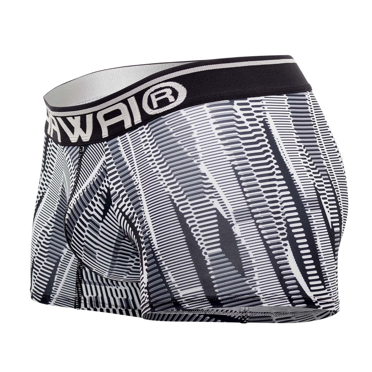 HAWAIR Men's Underwear 42121 Printed Athletic Trunks Color Black