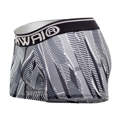 HAWAIR Men's Underwear 42121 Printed Athletic Trunks Color Black