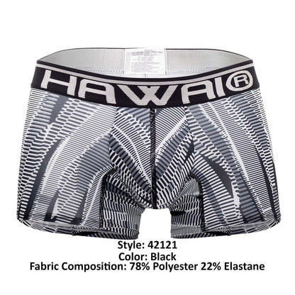 HAWAIR Men's Underwear 42121 Printed Athletic Trunks Color Black