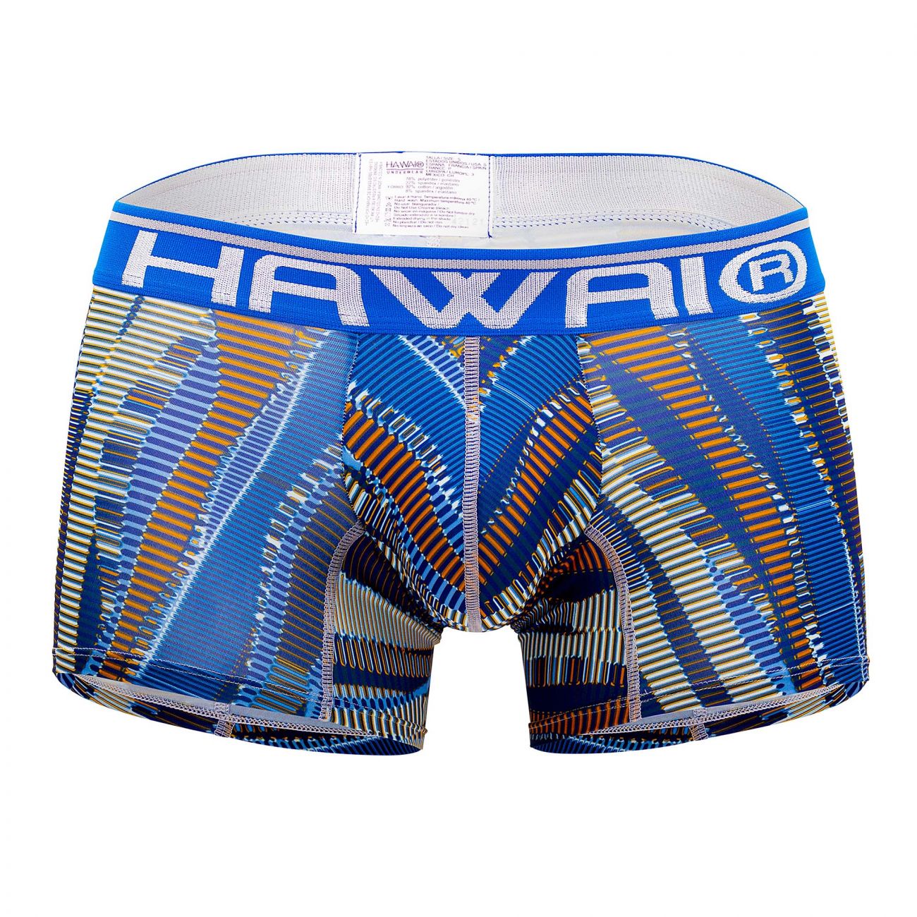 HAWAIR Men's Underwear 42121 Printed Athletic Trunks Color Royal Blue