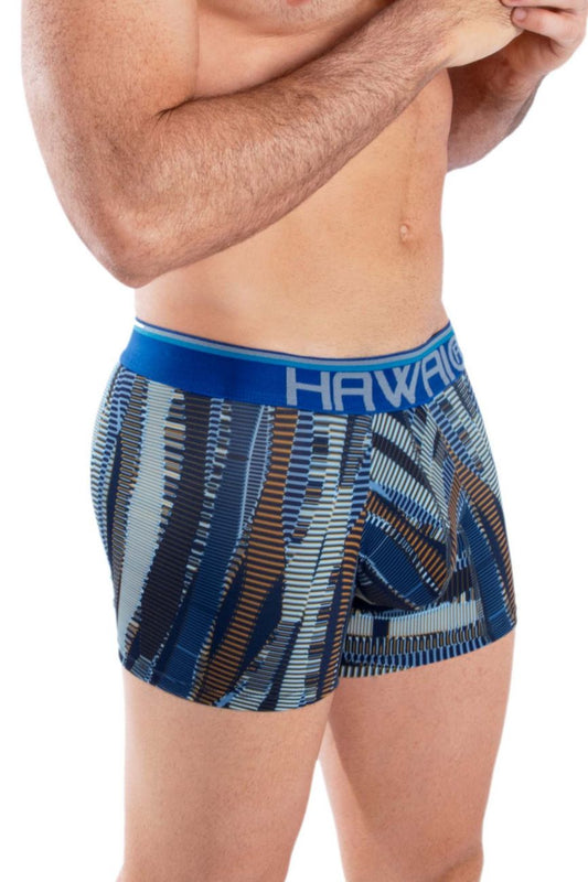 HAWAIR Printed Athletic Trunks - Royal Blue