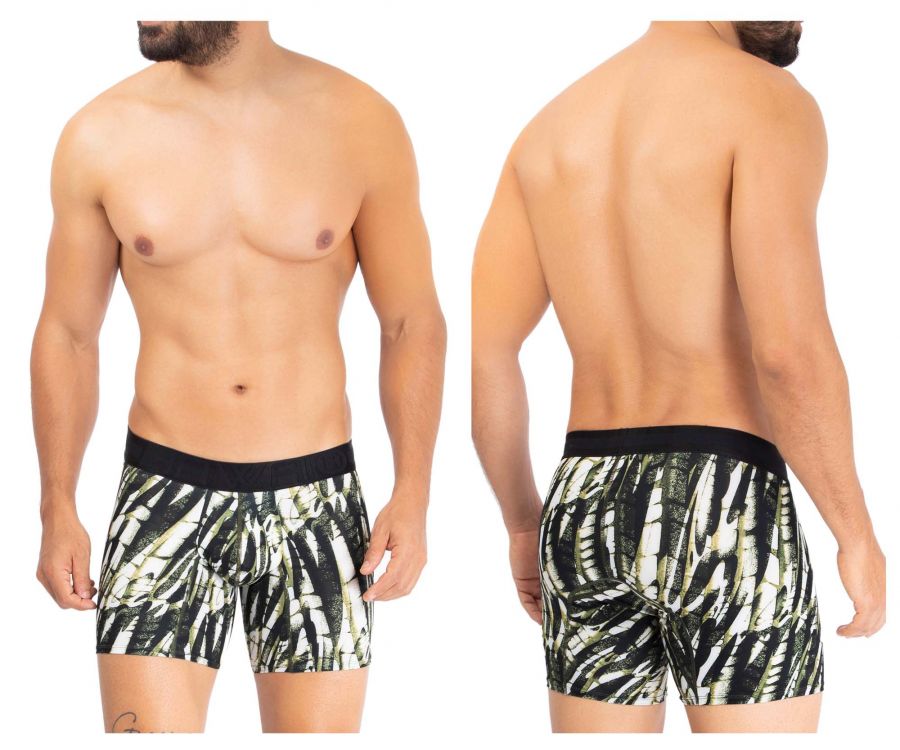 HAWAIR Men's Underwear 42172 Printed Microfiber Trunks Color Military Green