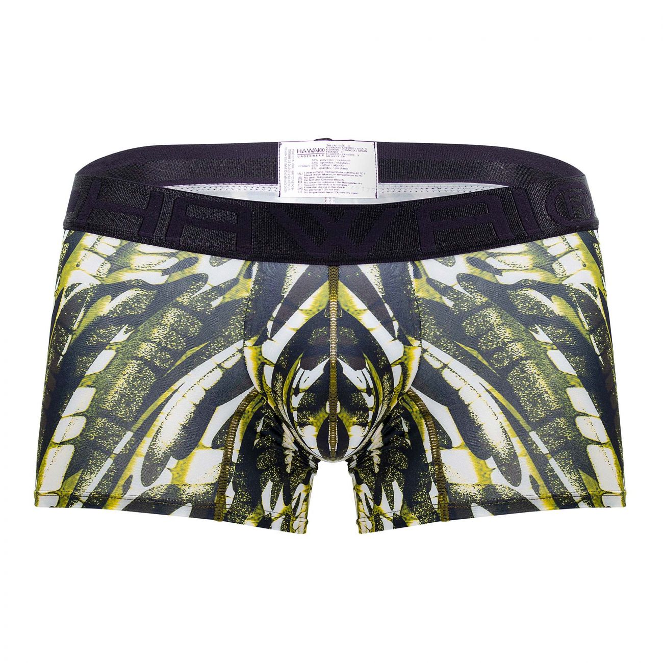 HAWAIR Men's Underwear 42172 Printed Microfiber Trunks Color Military Green
