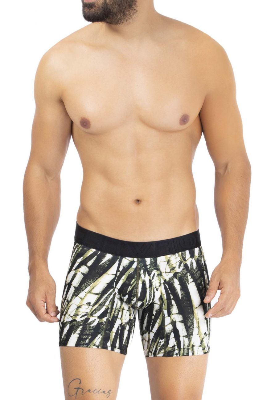 HAWAIR Men's Underwear 42172 Printed Microfiber Trunks Color Military Green