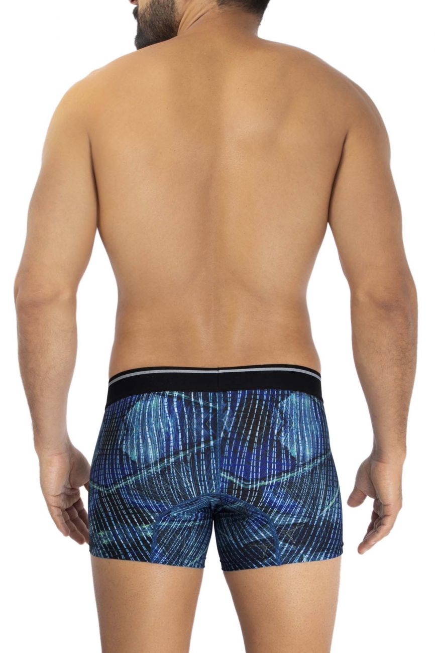 HAWAIR Men's Underwear 42173 Printed Microfiber Trunks Color Royal Blue