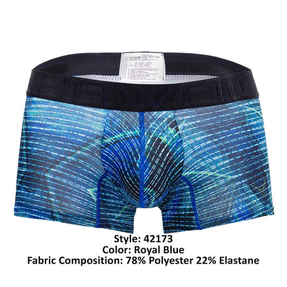 HAWAIR Men's Underwear 42173 Printed Microfiber Trunks Color Royal Blue
