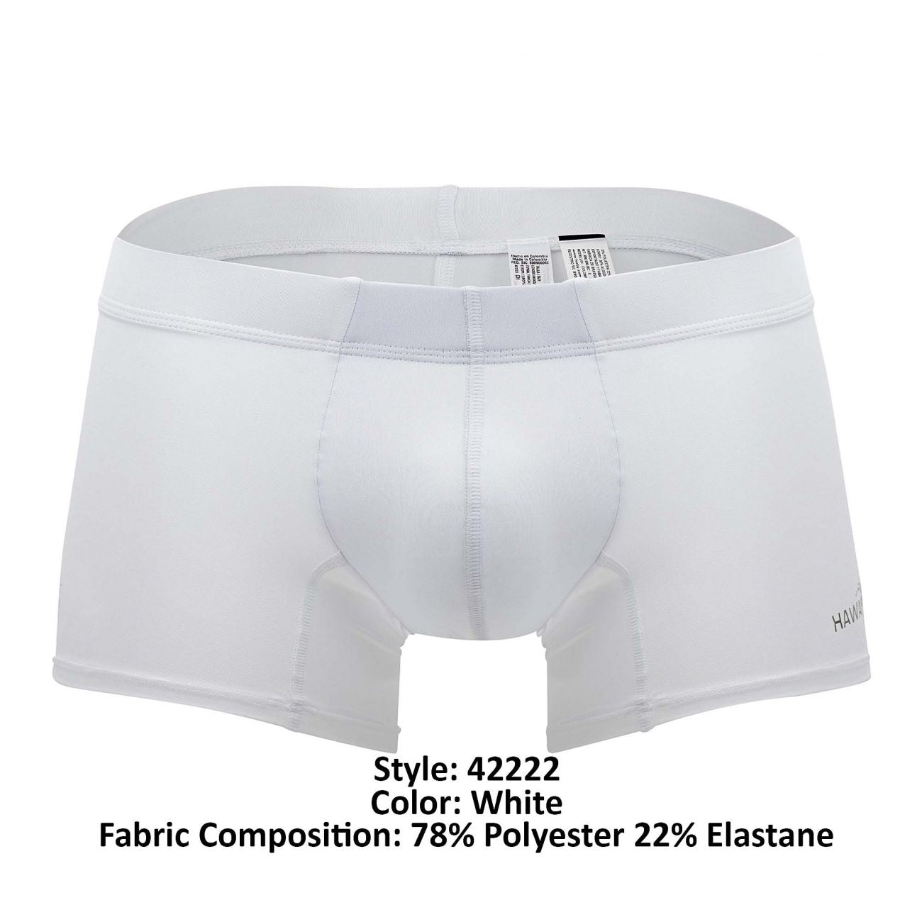 HAWAIR Men's Underwear 42222 Microfiber Trunks Color White