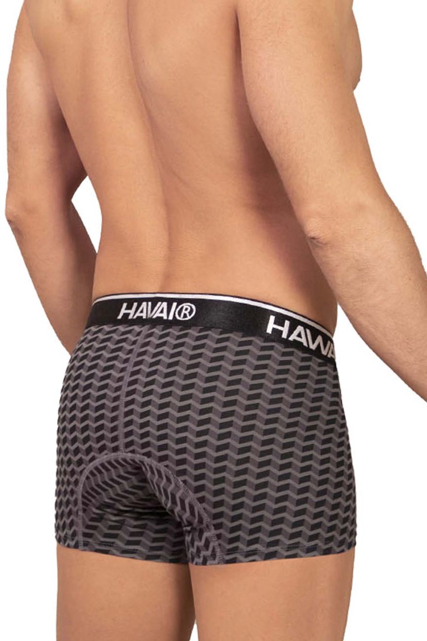 HAWAIR Men's Underwear 42371 Printed Trunks Color Gray