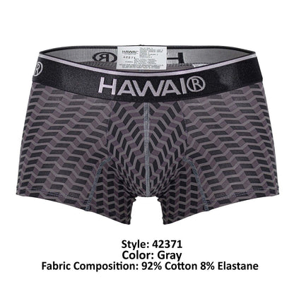 HAWAIR Men's Underwear 42371 Printed Trunks Color Gray